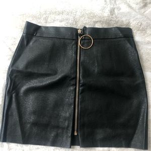 Brand new black pleather skirt medium